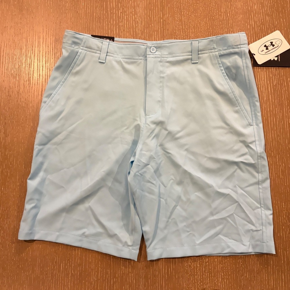 Under Armour Boy's UA Matchplay Boys' Shorts in‎ Blue Youth XL Performance Golf